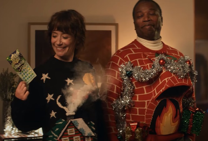 California Lottery Ugly Holiday Sweaters Christmas Commercial