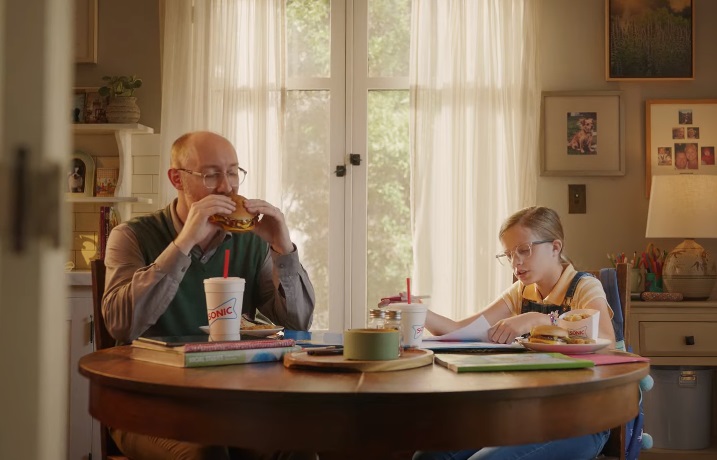 Sonic Steak Butter Bacon Cheeseburger Commercial - Feat. Dad Helping Daughter Study for Geography Test 